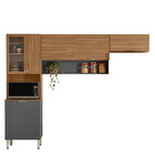 Cozinha Modulada 3 Peças Com Vidro Alba Demóbile