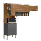 Cozinha Modulada 3 Peças Com Vidro Alba Demóbile