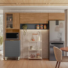 Cozinha Modulada 3 Peças Com Vidro Alba Demóbile