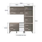 Cozinha Modulada 3 Peças Diamante New Fumê/fumê Branco