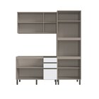 Cozinha Modulada 3 Peças Diamante New Fumê/fumê Branco