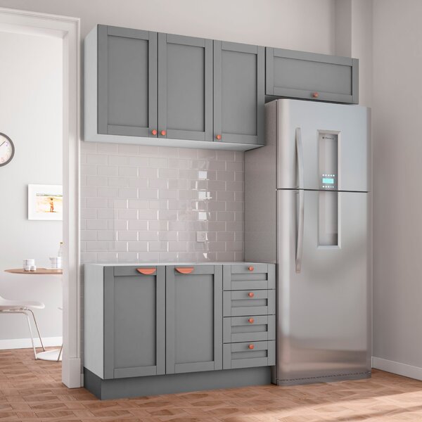 Cozinha Modulada 3 Peças Sem Tampo 2 Aéreos 1 Balcão Cabecasa