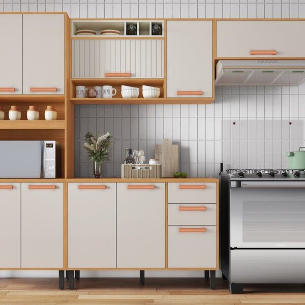 Cozinha Modulada 4 Peças 10 Portas 2 Gavetas E Nicho Para For