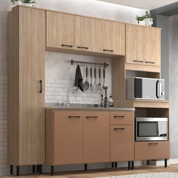 Cozinha Modulada 4 Peças 10 Portas E 1 Gaveta Maysa Aveiro Oa