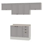 Cozinha Modulada 4 Peças 1 Balcão Com Tampo 2 Aéreos 100% Mdf