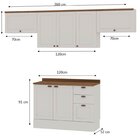 Cozinha Modulada 4 Peças 1 Balcão Com Tampo 2 Aéreos 100% Mdf