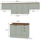 Cozinha Modulada 4 Peças 1 Balcão Com Tampo 2 Aéreos 100% Mdf