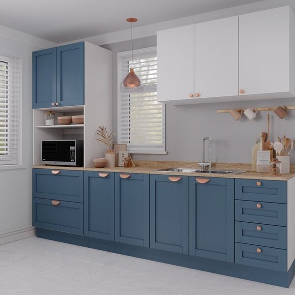 Cozinha Modulada 4 Peças 1 Torre Microondas 1 Aéreo 2 Balcões