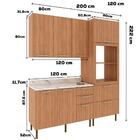 Cozinha Modulada 4 Pecas 200 Cm Freijo Branco Marmore Branco