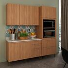 Cozinha Modulada 4 Pecas 200 Cm Freijo Branco Marmore Branco