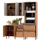 Cozinha Modulada 4 Pecas 200 Cm Freijo Branco Marmore Branco