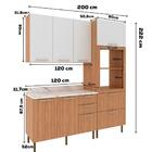 Cozinha Modulada 4 Pecas 200 Cm Freijo Branco Marmore Branco