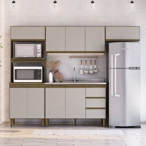 Cozinha Modulada 4 Peças 2 Aéreos 1 Balcão E 1 Torre Quente M