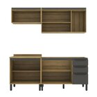 Cozinha Modulada 4 Peças 2 Aéreos E 2 Balcões Magnólia Mel/gr