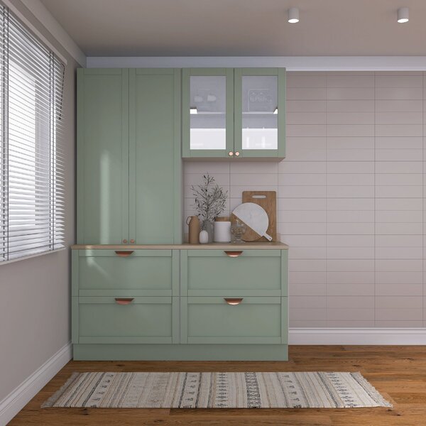 Cozinha Modulada 4 Peças 2 Balcões 1 Aéreo 1 Aéreo Alto Com T