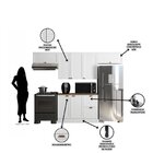 Cozinha Modulada 4 Peças 7 Portas 2 Gavetas Balcão Com Tampo