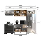 Cozinha Modulada 4 Peças 7 Portas 2 Gavetas Balcão Com Tampo