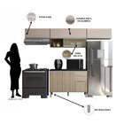 Cozinha Modulada 4 Peças 7 Portas 2 Gavetas Balcão Com Tampo