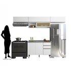Cozinha Modulada 4 Peças 7 Portas 2 Gavetas Com Balcão Para P