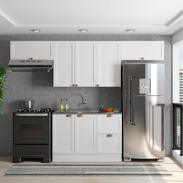 Cozinha Modulada 4 Peças 7 Portas 2 Gavetas Com Balcão Para P