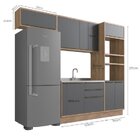 Cozinha Modulada 4 Peças 7 Portas 3 Gavetas Com Divisor De Ta