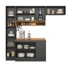 Cozinha Modulada 4 Peças 7 Portas 3 Gavetas Com Rodapé Em Pvc