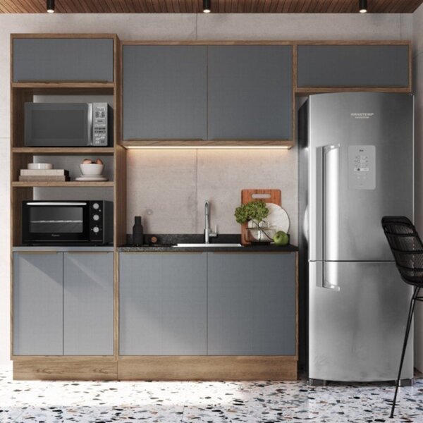 Cozinha Modulada 4 Peças 8 Portas 1 Nicho Para Forno 100% Mdf