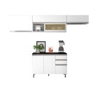 Cozinha Modulada 4 Peças 8 Portas 2 Gavetas Balcão Com Tampo