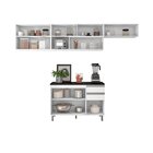 Cozinha Modulada 4 Peças 8 Portas 2 Gavetas Balcão Com Tampo