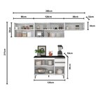 Cozinha Modulada 4 Peças 8 Portas 2 Gavetas Balcão Com Tampo