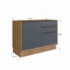 Cozinha Modulada 4 Peças 8 Portas 3 Gavetas Com Divisor De Ta