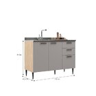 Cozinha Modulada 4 Peças 9 Portas 2 Gavetas Amália Aveiro Oak