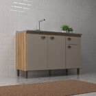 Cozinha Modulada 4 Peças 9 Portas E 1 Gaveta Com Tampo Atlas