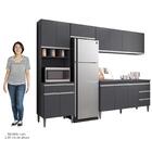 Cozinha Modulada 4 Peças Balcão Com Tampo 160cm Andréia Cinza