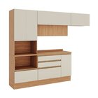 Cozinha Modulada 4 Peças Com Armários, Balcão E Torre Quente