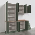 Cozinha Modulada 4 Peças Com Tampo 2 Aéreos 5 Portas E 2 Balc