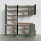 Cozinha Modulada 4 Peças Com Tampo 2 Aéreos 5 Portas E 2 Balc