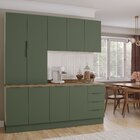 Cozinha Modulada 4 Peças Com Tampo 2 Aéreos 5 Portas E 2 Balc