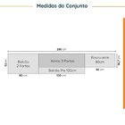 Cozinha Modulada 4 Peças Com Tampo 2 Aéreos E 2 Balcões Ipane