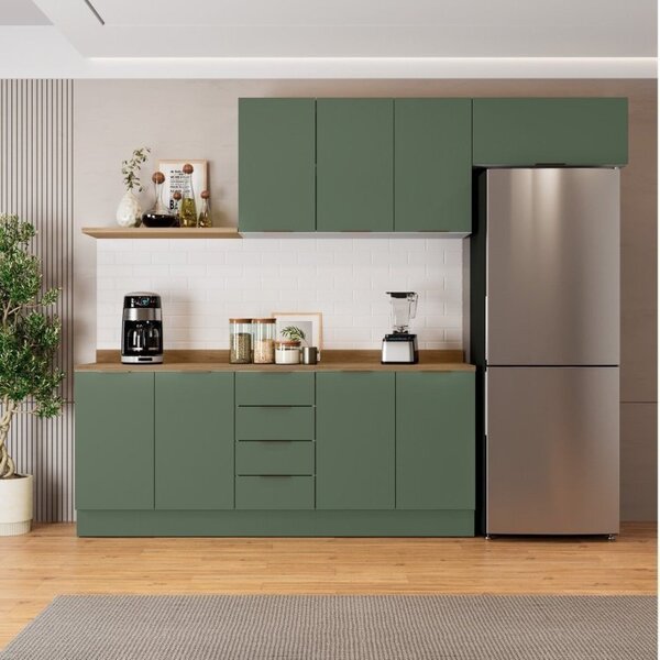 Cozinha Modulada 4 Peças Com Tampo 2 Aéreos E 2 Balcões Ipane