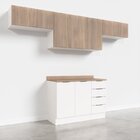 Cozinha Modulada 4 Peças Com Tampo 3 Aéreos E 1 Balcão Para P