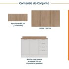 Cozinha Modulada 4 Peças Com Tampo 3 Aéreos E 1 Balcão Para P