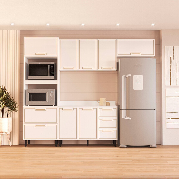 Cozinha Modulada 4 Pecas Com Tampo Amara Politorno Moveis