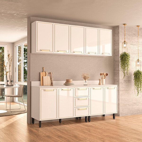 Cozinha Modulada 4 Pecas Com Tampo Amara Politorno Moveis