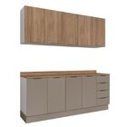 Cozinha Modulada 4 Peças Com Tampo Com Rodapé 2 Aéreos E 2 Ba