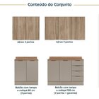 Cozinha Modulada 4 Peças Com Tampo Com Rodapé 2 Aéreos E 2 Ba