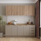 Cozinha Modulada 4 Peças Com Tampo Com Rodapé 2 Aéreos E 2 Ba