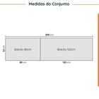 Cozinha Modulada 4 Peças Com Tampo Com Rodapé 2 Aéreos E 2 Ba