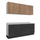 Cozinha Modulada 4 Peças Com Tampo Com Rodapé 2 Aéreos E 2 Ba