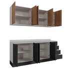 Cozinha Modulada 4 Peças Com Tampo Com Rodapé 2 Aéreos E 2 Ba